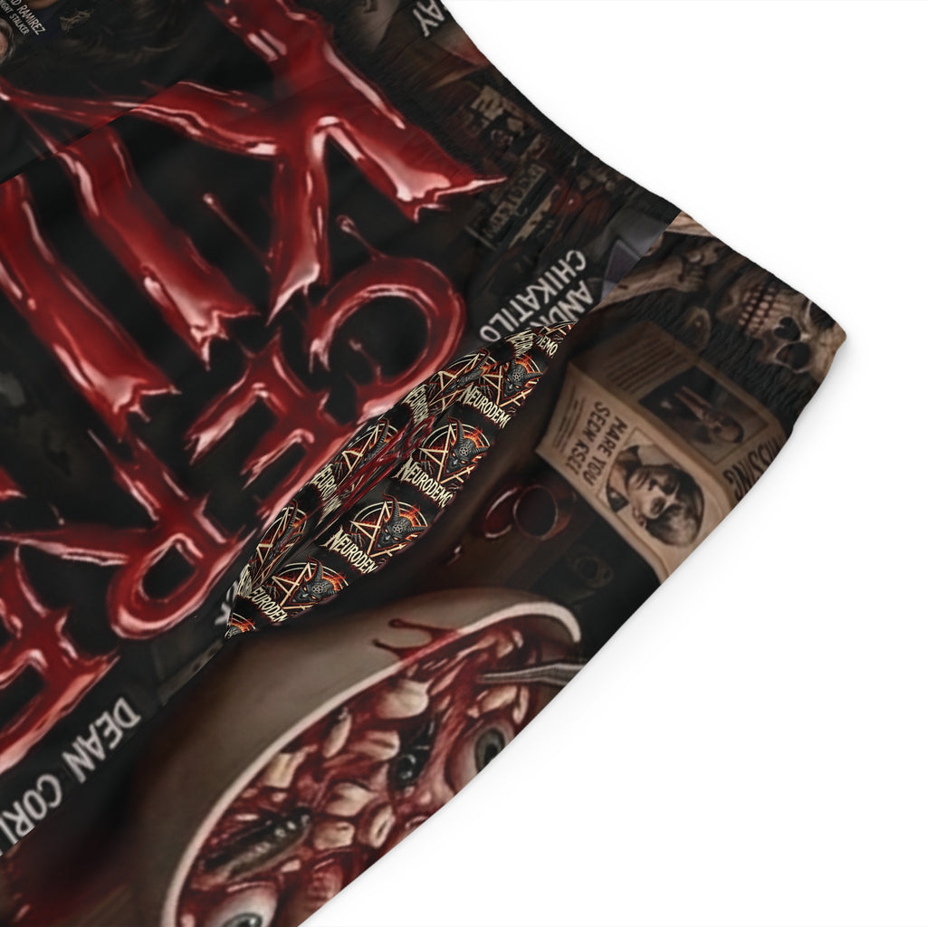 CEREAL KILLAZ™ Unisex All-Over Print Board Shorts | True Crime Horror Streetwear Beach Shorts