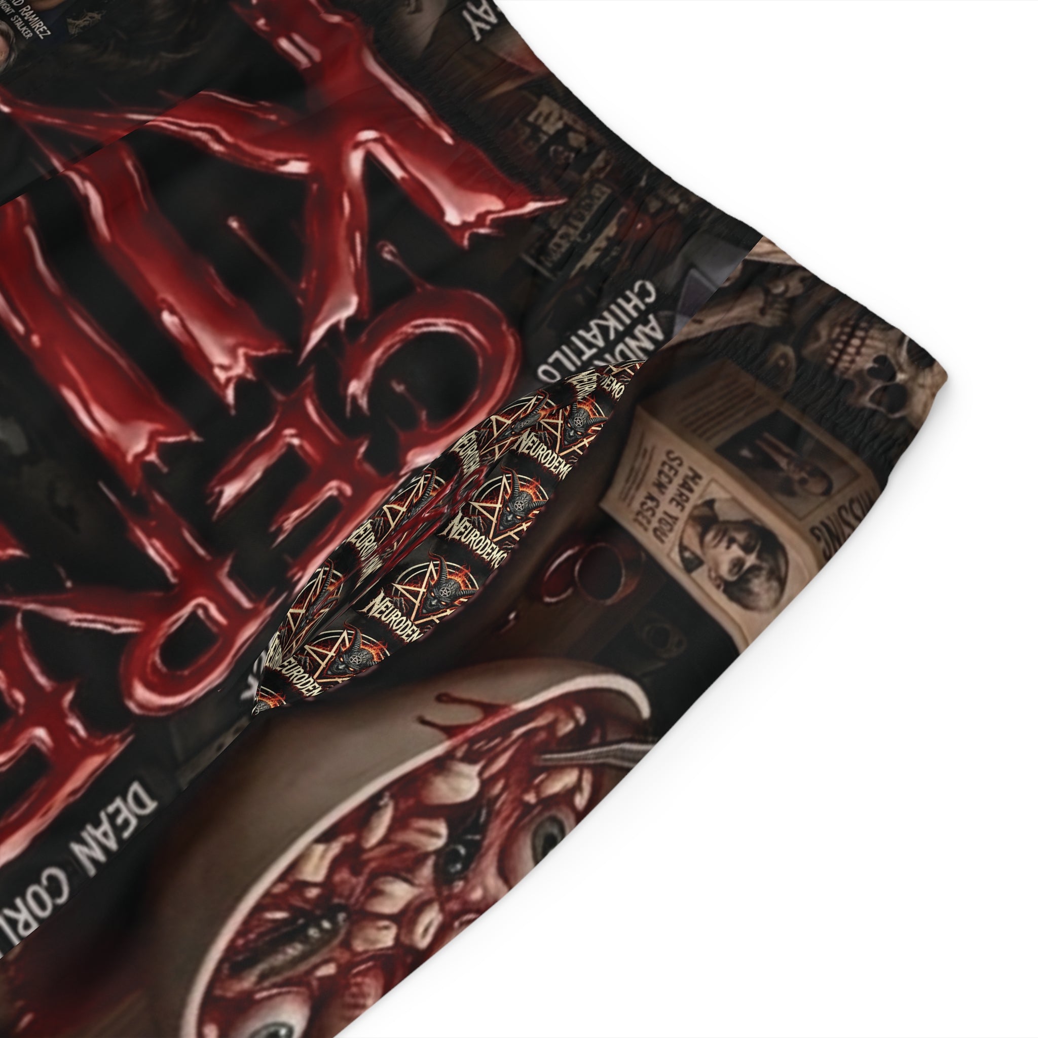 CEREAL KILLAZ™ Unisex All-Over Print Board Shorts | True Crime Horror Streetwear Beach Shorts