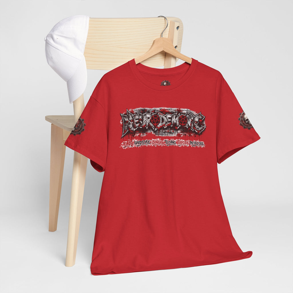 NEURODEMONIC - dnb hardstyle jungle techno trapcore metalcore Graffiti Skull Tee — Gildan Graphic Shirt