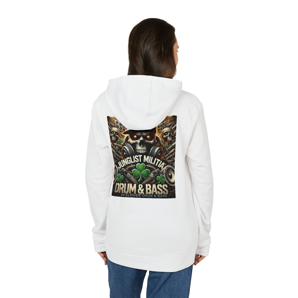 DJ CLOVER DRUM & BASS - CUSTOM adidas® Unisex Fleece Hoodie -  WEST COAST CALIFORNIA CUSTOM DESINGZ-JUNGLIST MILITIA-CLOVER