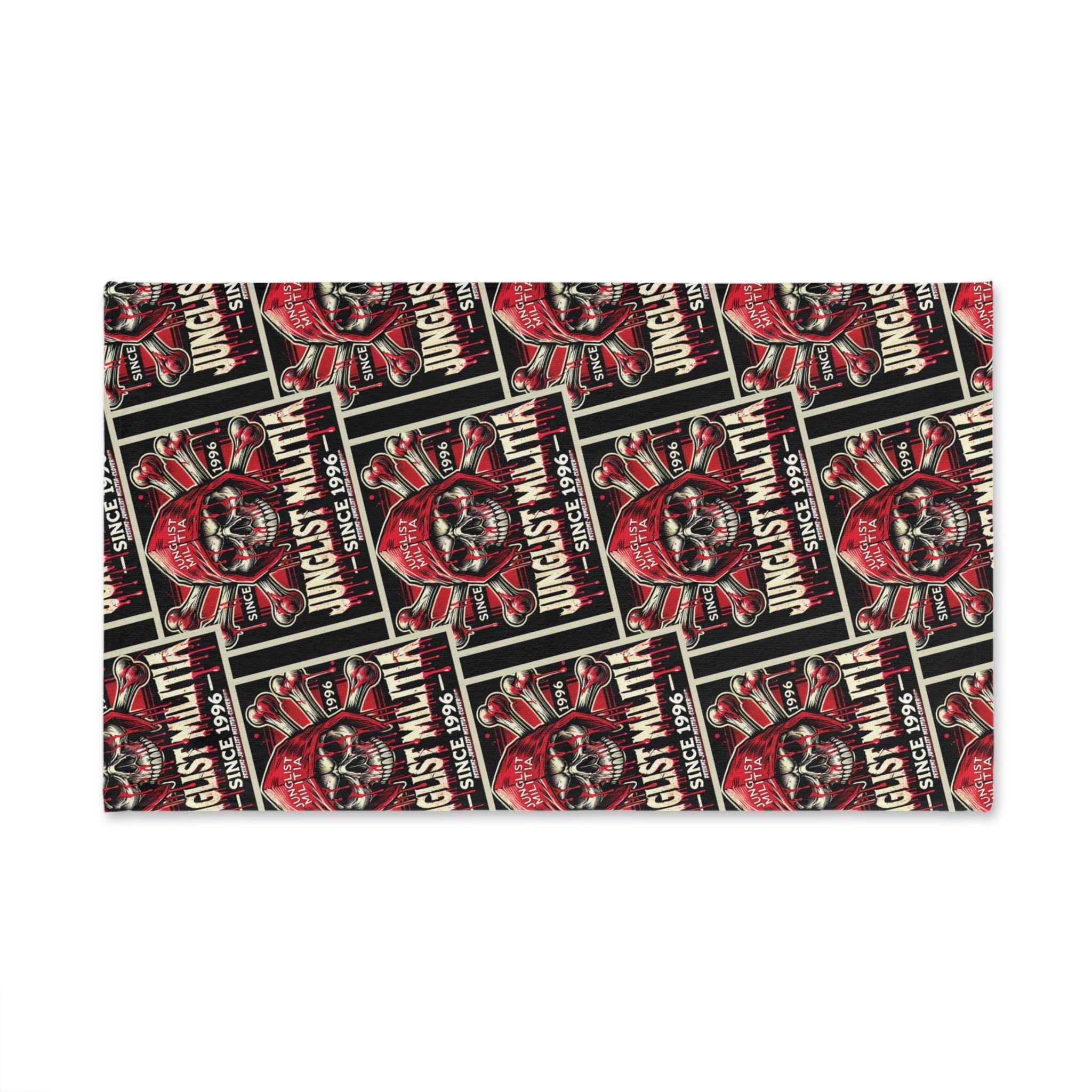Blood Red Skull - Hand/Gym Towel - Junglist Militia Since 1996 3rd Generation logo