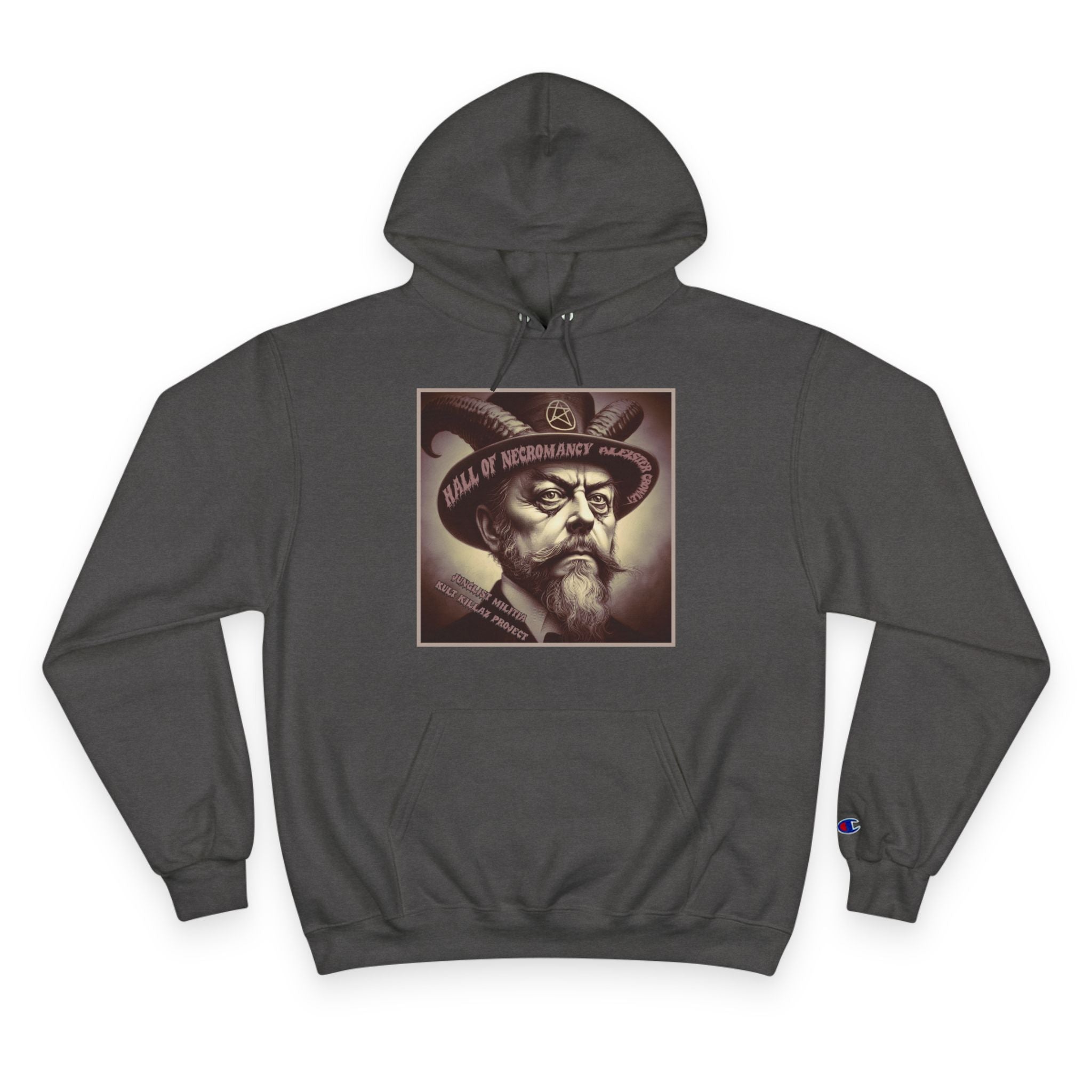 Champion Hoodie-Hall of Necromancy-Aleister Crowley-JUNGLIST MILITIA-KULT KILLAZ PROJECT