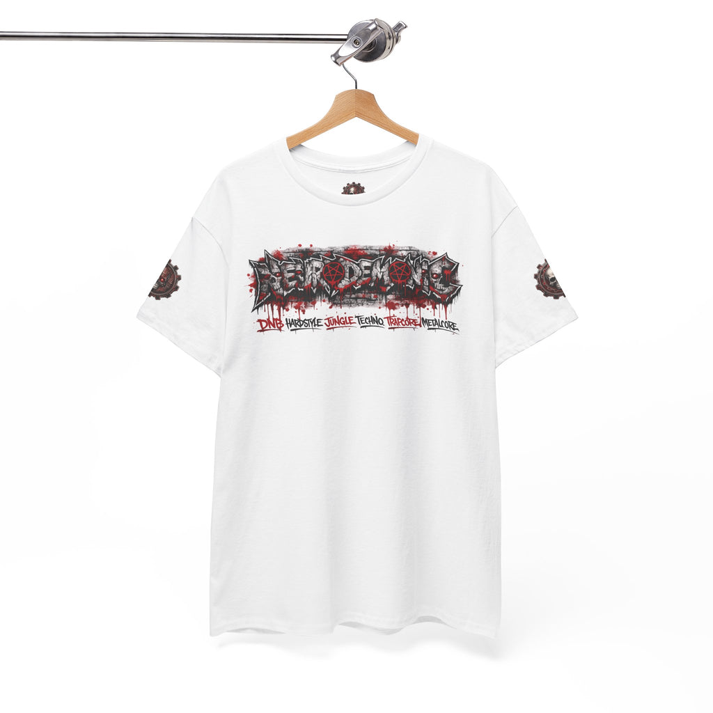 NEURODEMONIC - dnb hardstyle jungle techno trapcore metalcore Graffiti Skull Tee — Gildan Graphic Shirt
