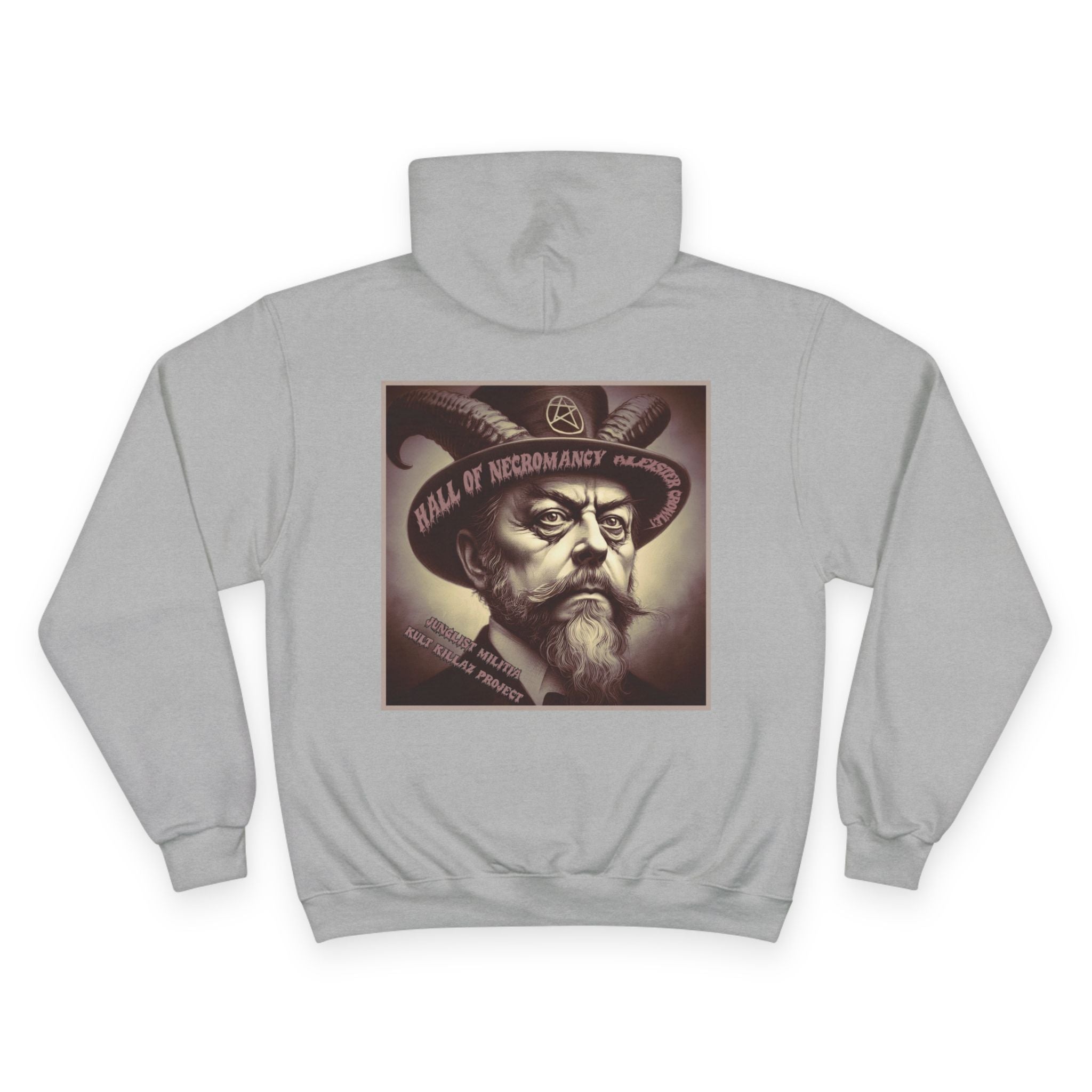 Champion Hoodie-Hall of Necromancy-Aleister Crowley-JUNGLIST MILITIA-KULT KILLAZ PROJECT