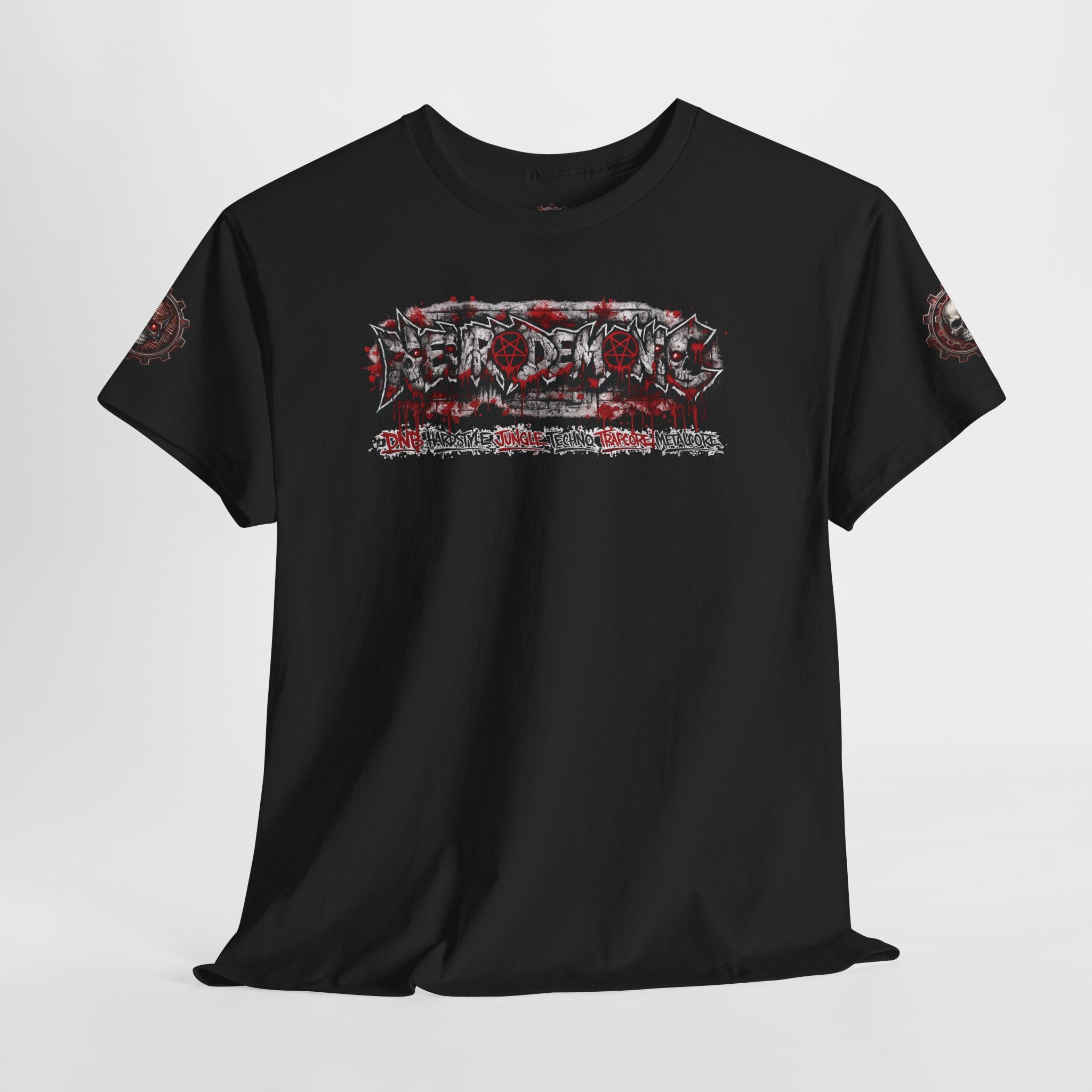 NEURODEMONIC - dnb hardstyle jungle techno trapcore metalcore Graffiti Skull Tee — Gildan Graphic Shirt
