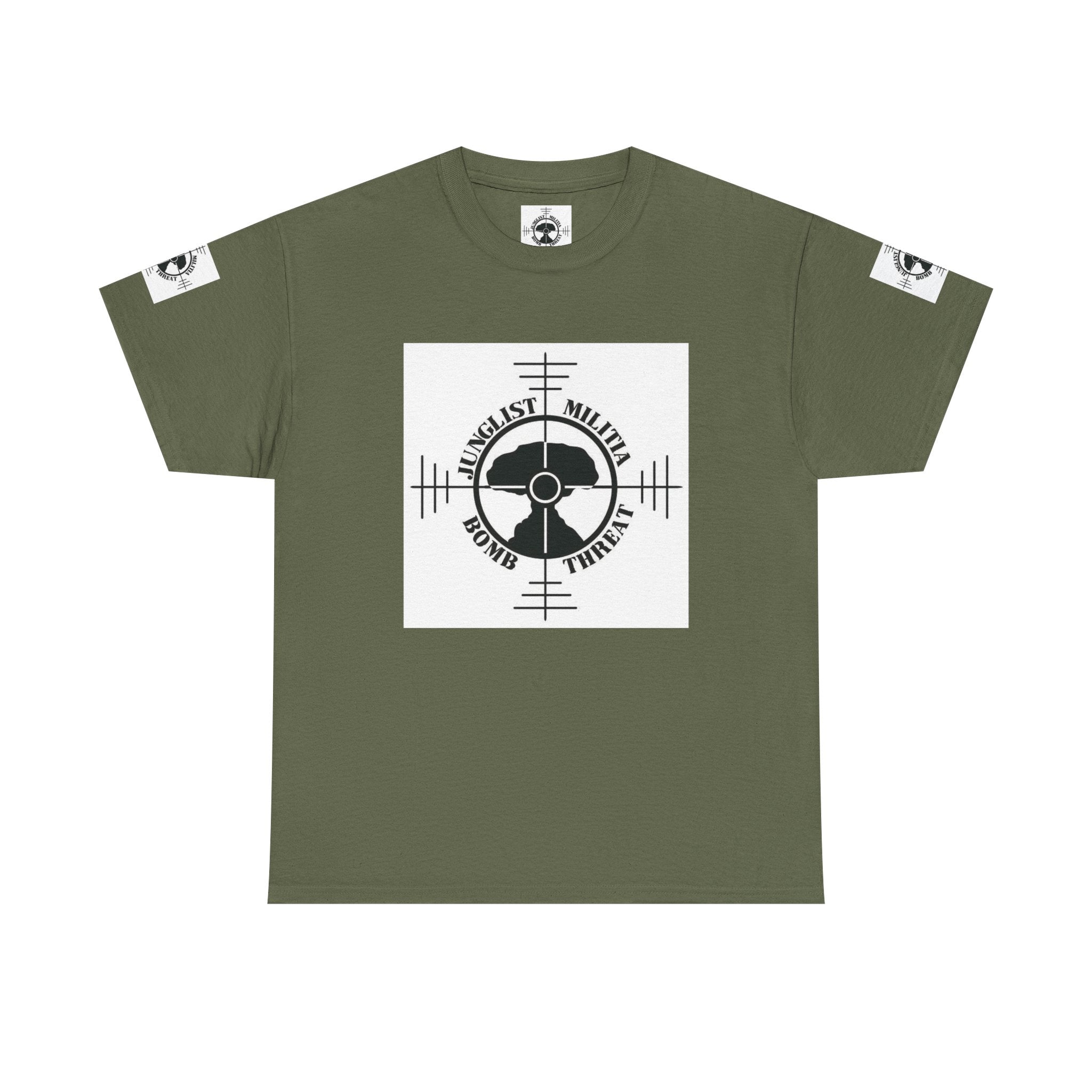 1st Gen Junglist Militia Bomb Threat Logo Unisex Heavy Cotton Tee