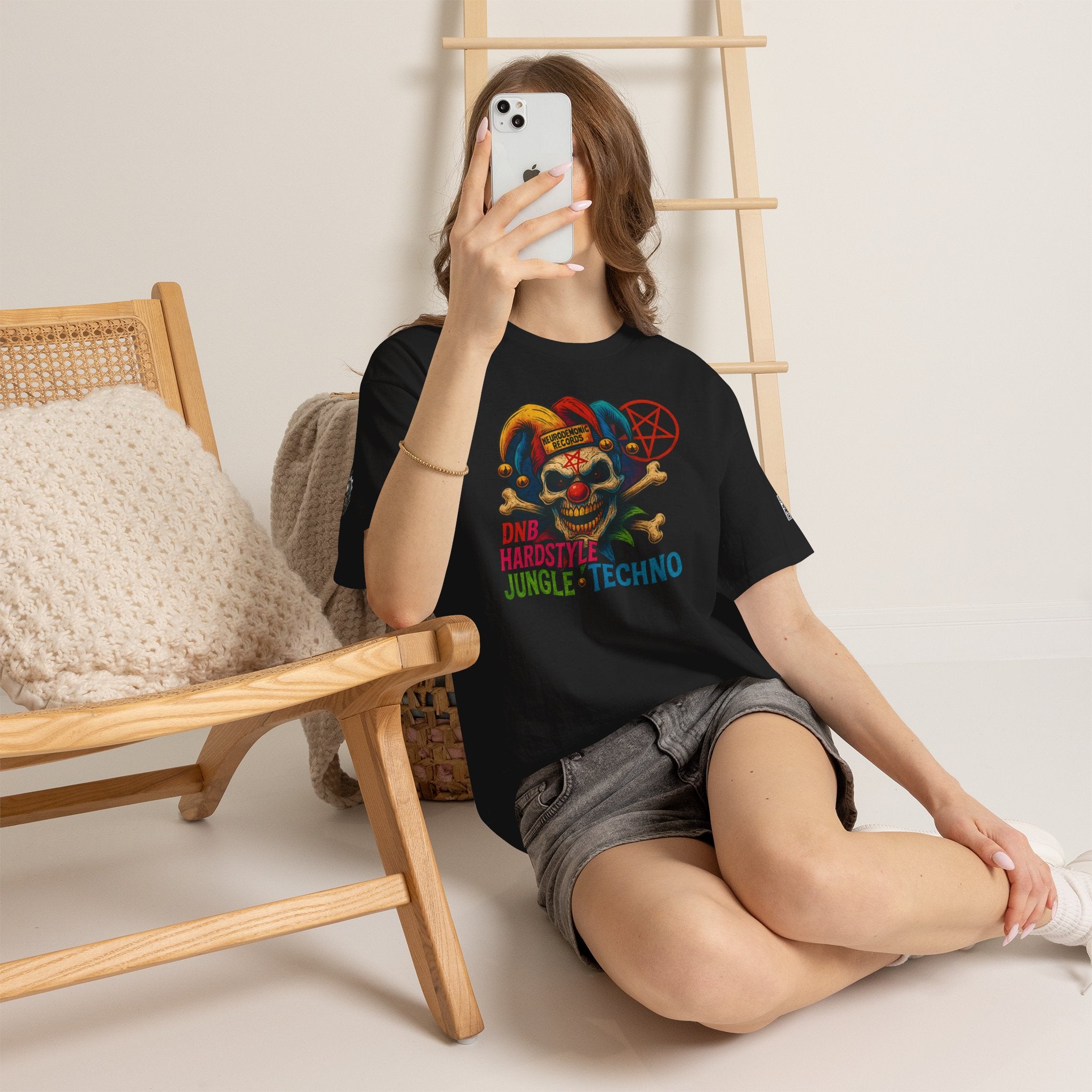 NeuroDemonic Carnival Jester T-Shirt – DNB Hardstyle Jungle Techno Edition