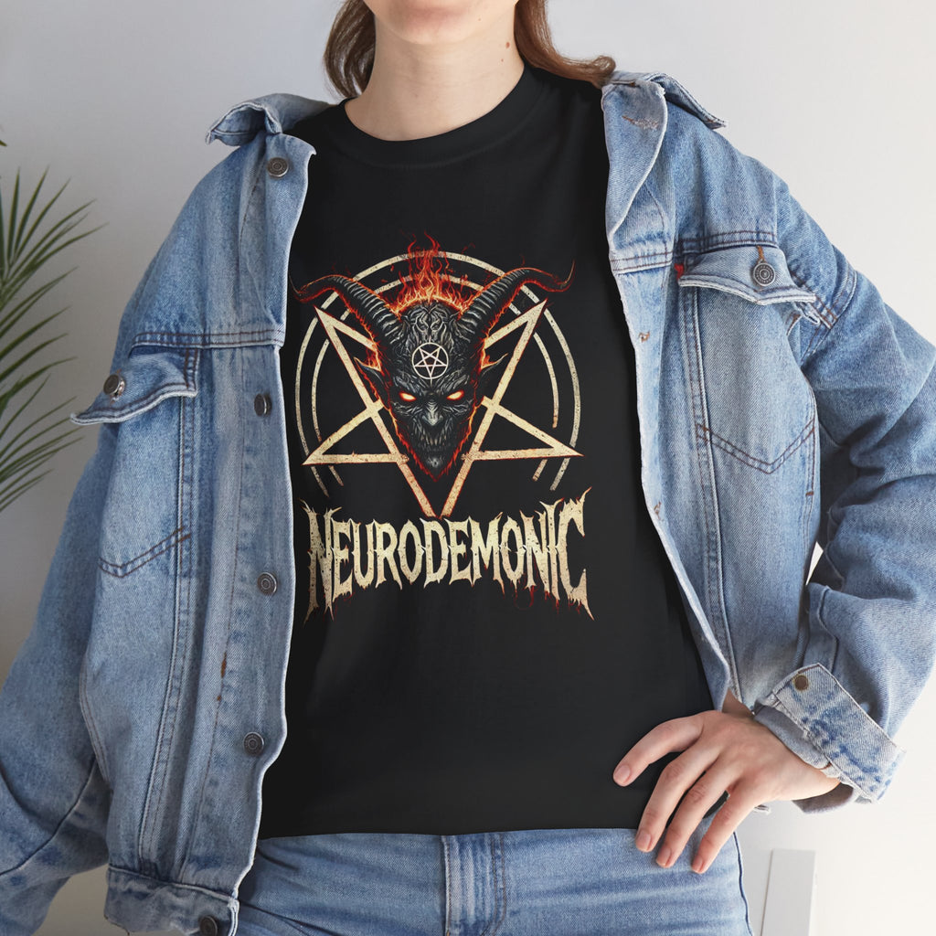 NeuroDemonic Baphomet Pentagram T-Shirt – Heavy Metal Streetwear Edition
