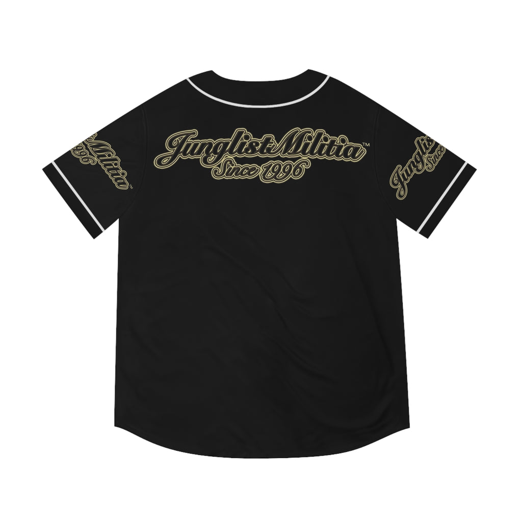 Men's Baseball Jersey (AOP)-Junglist Militia Since 1996 2nd Generation Logo