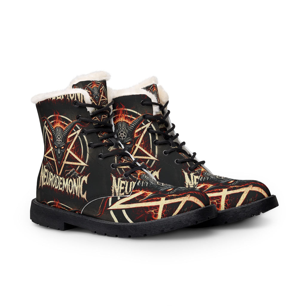 NeuroDemonic Infernal Baphomet "Walk Into Hell" Limited Edition Combat Boots