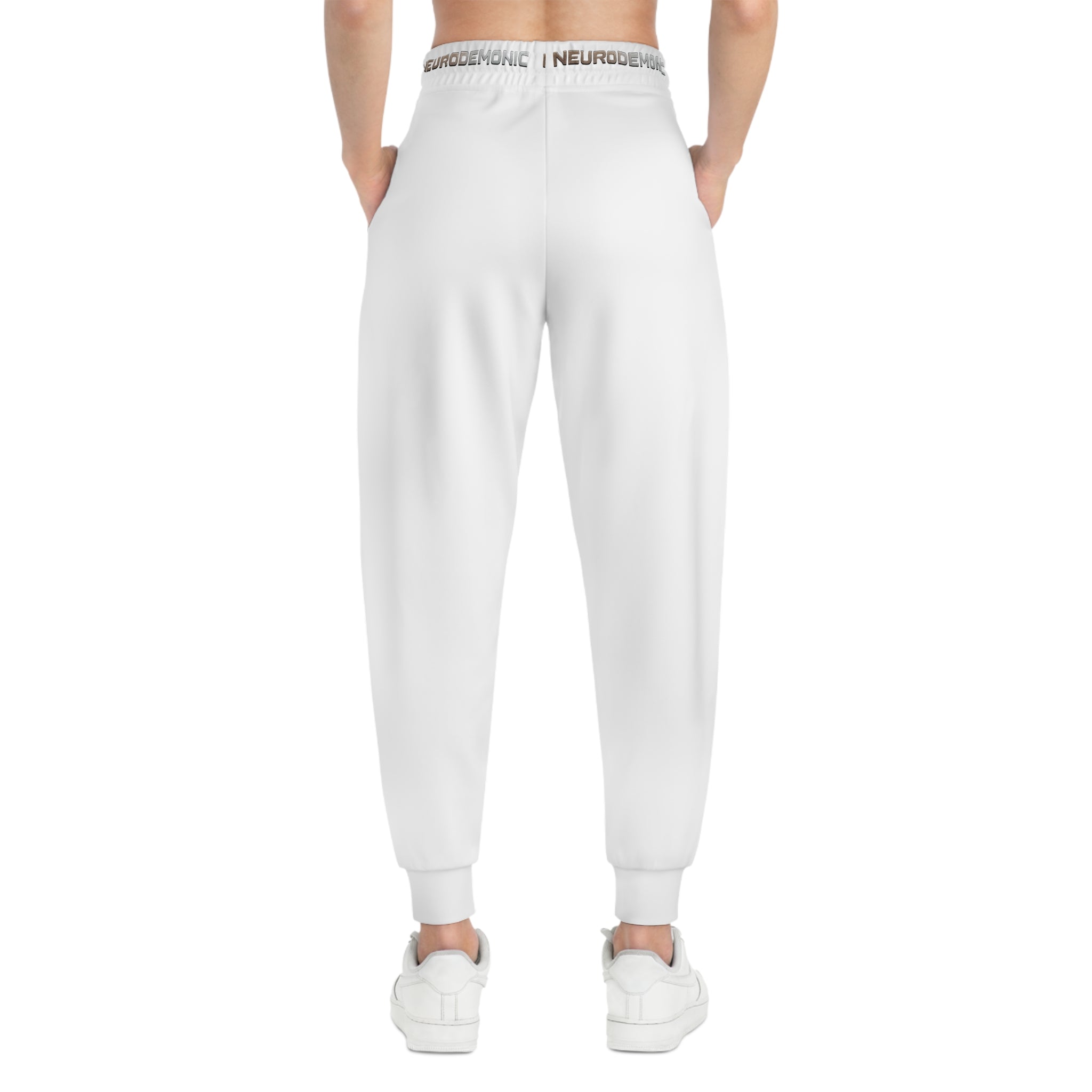 NeuroDemonic Logo Joggers – Premium White Streetwear Sweatpants