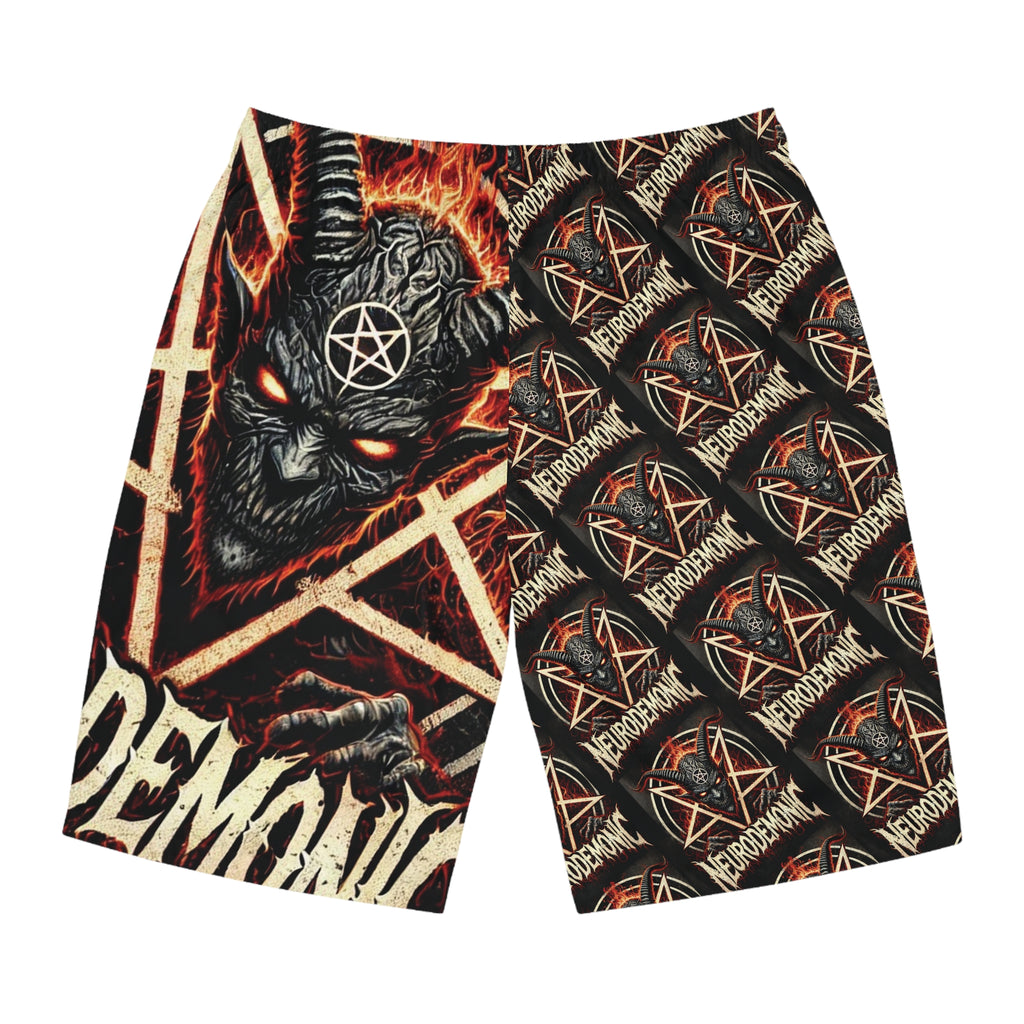 NeuroDemonic Infernal Baphomet Board Shorts – Premium All-Over Print Edition