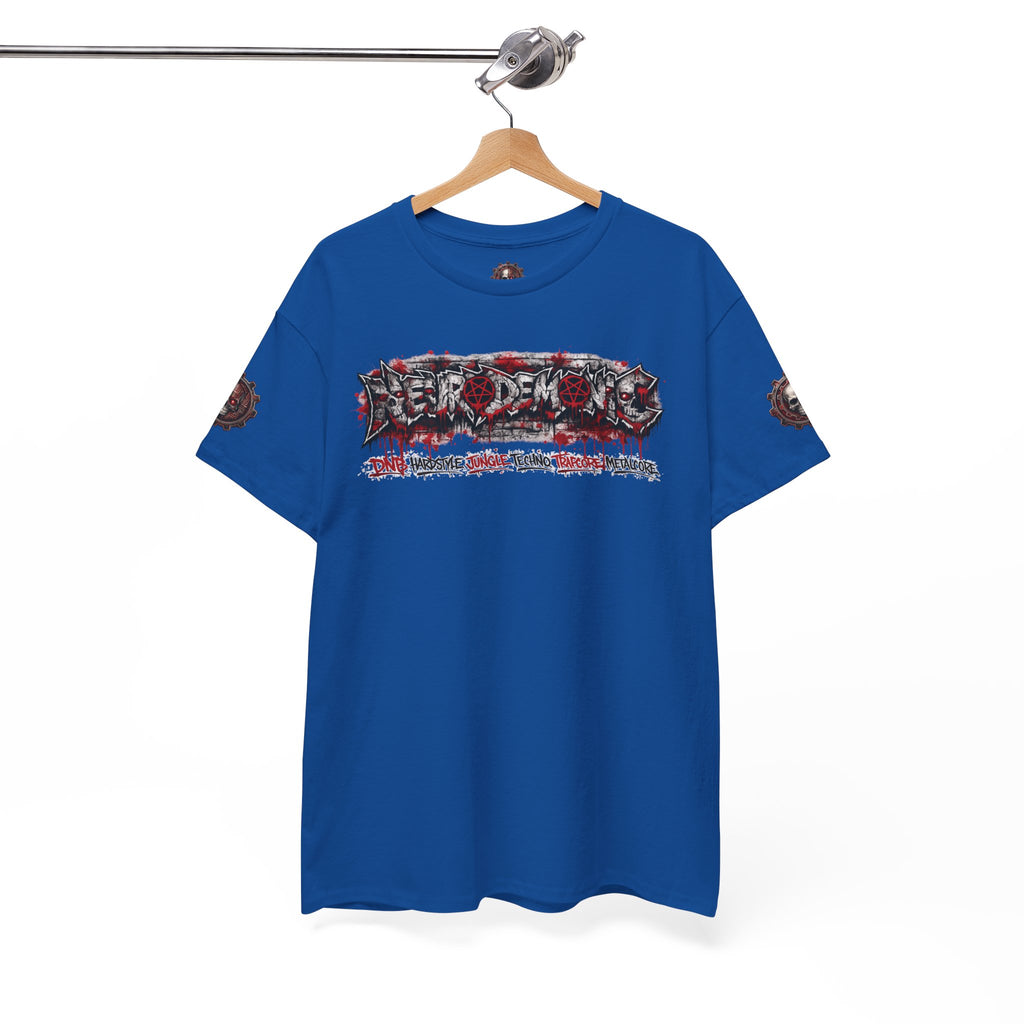 NEURODEMONIC - dnb hardstyle jungle techno trapcore metalcore Graffiti Skull Tee — Gildan Graphic Shirt